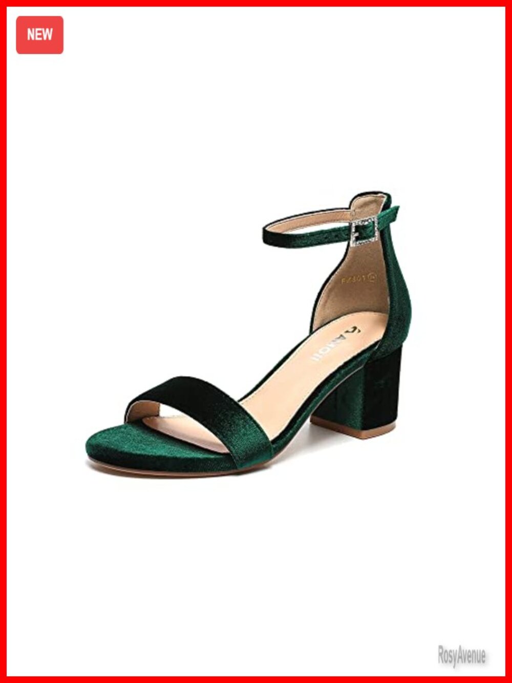 Women's 2.5 Inch Low Heel Ankle Strap Dressy Sandals Block Heel Velvet Party